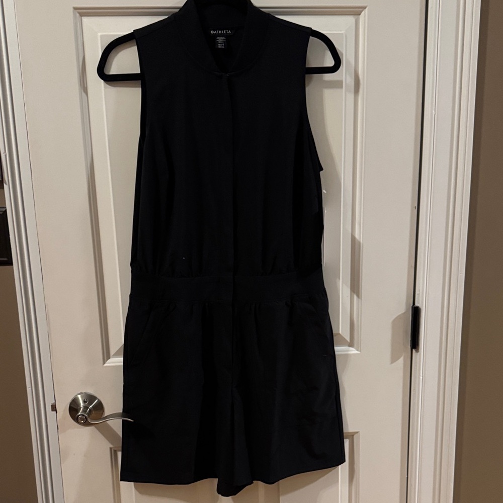 Athleta Sleeveless Black Brooklyn Utility Romper Size 10